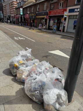 bags of rubbish picked up by the WatfordBID team