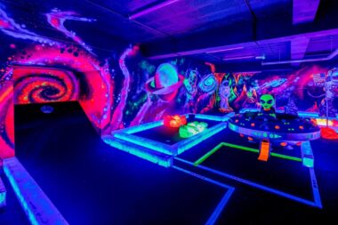 neon crazy golf course